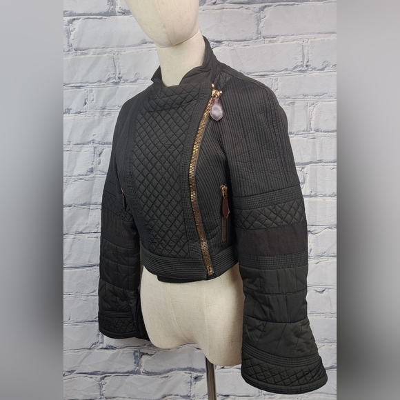 Burberry  Women's Jacket Coat Brown Quilted vintage 90s Y2K Italy 40 EU / 6 US - Picture 8 of 16